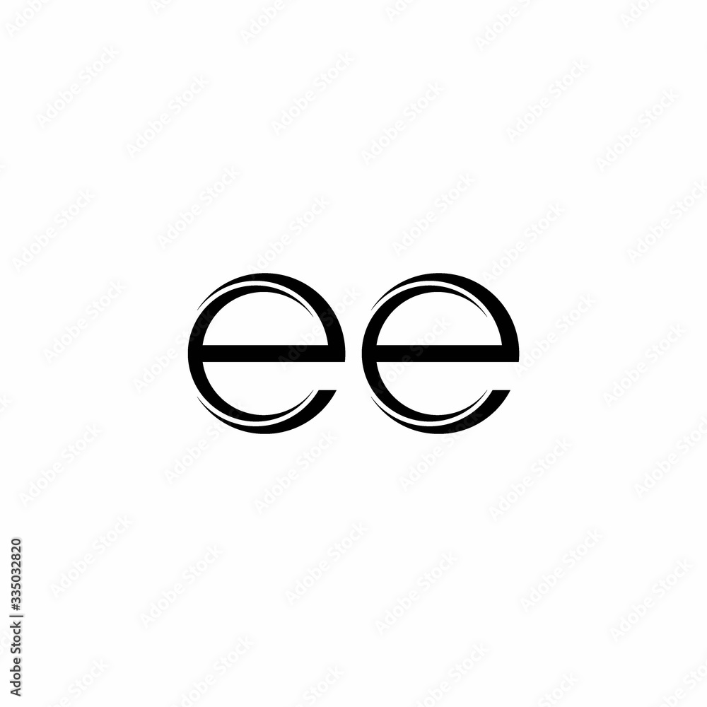 EE Logo monogram with slice rounded modern design template EE Logo monogram with slice rounded modern design template