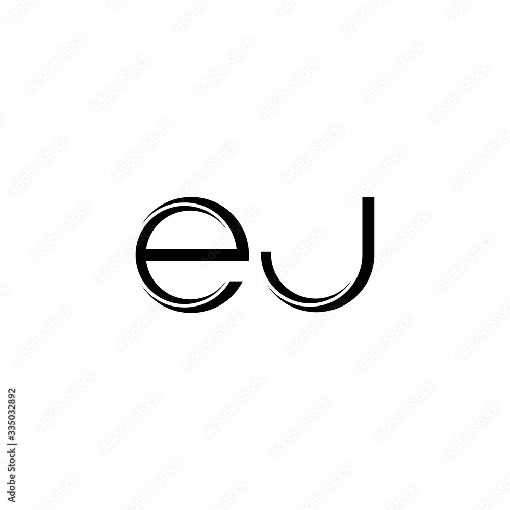 EJ Logo monogram with slice rounded modern design template EJ Logo monogram with slice rounded modern design template
