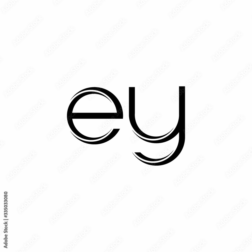 EY Logo monogram with slice rounded modern design template