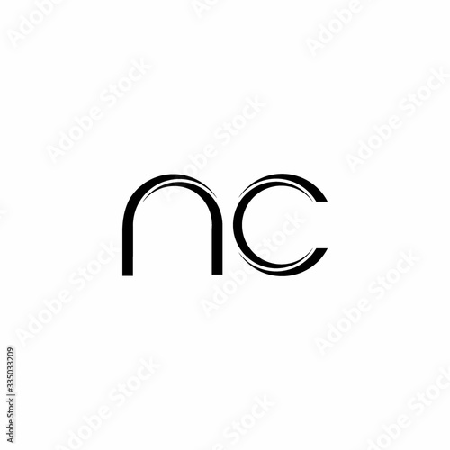 NC Logo monogram with slice rounded modern design template