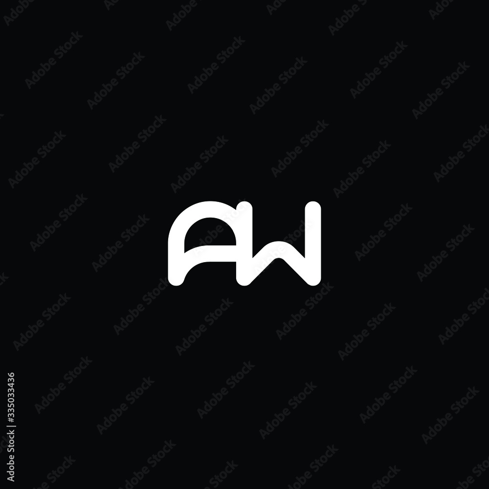 Creative Professional Trendy and Minimal Letter AW Logo Design in Black and White Color, Initial Based Alphabet Icon Logo in Editable Vector Format Creative Professional Trendy and Minimal Letter AW Logo Design in Black and White Color, Initial Based Alphabet Icon Logo in Editable Vector Format