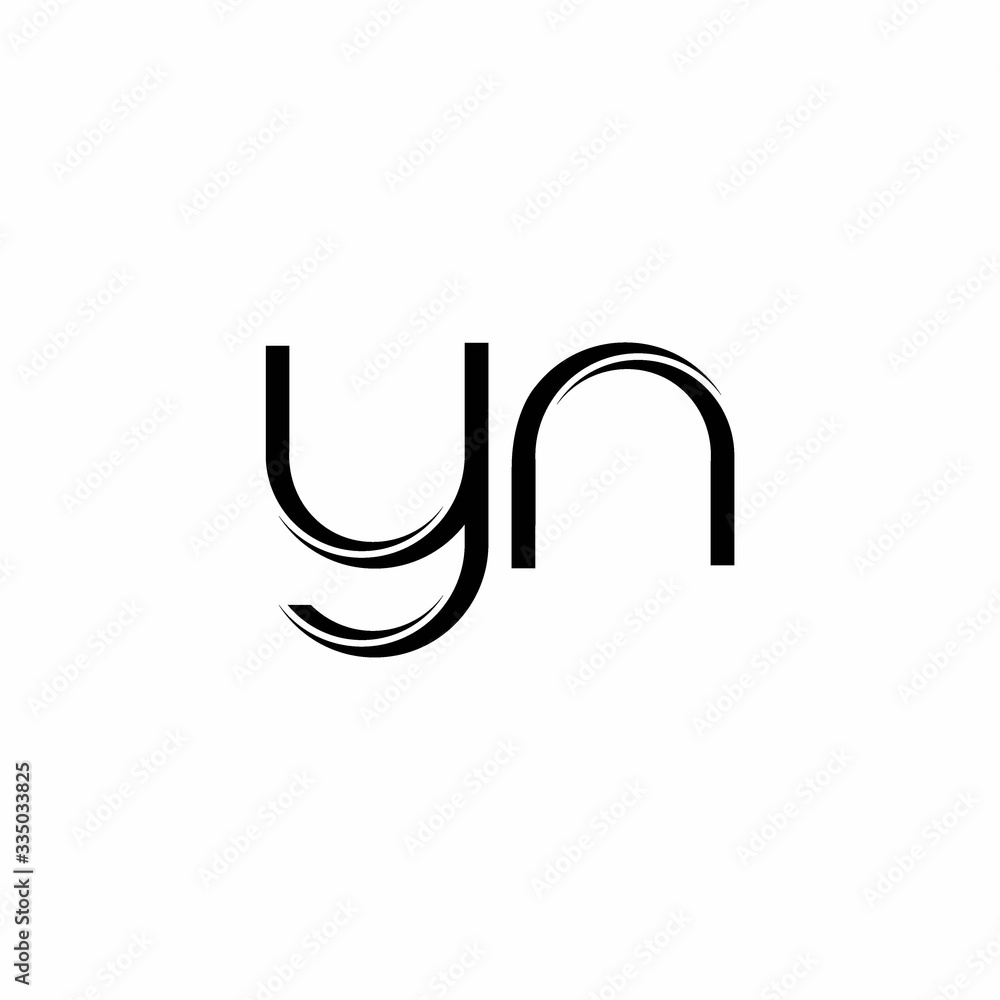 YN Logo monogram with slice rounded modern design template YN Logo monogram with slice rounded modern design template