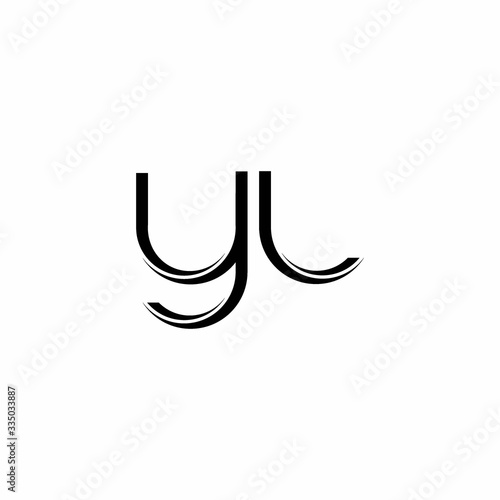 YL Logo monogram with slice rounded modern design template