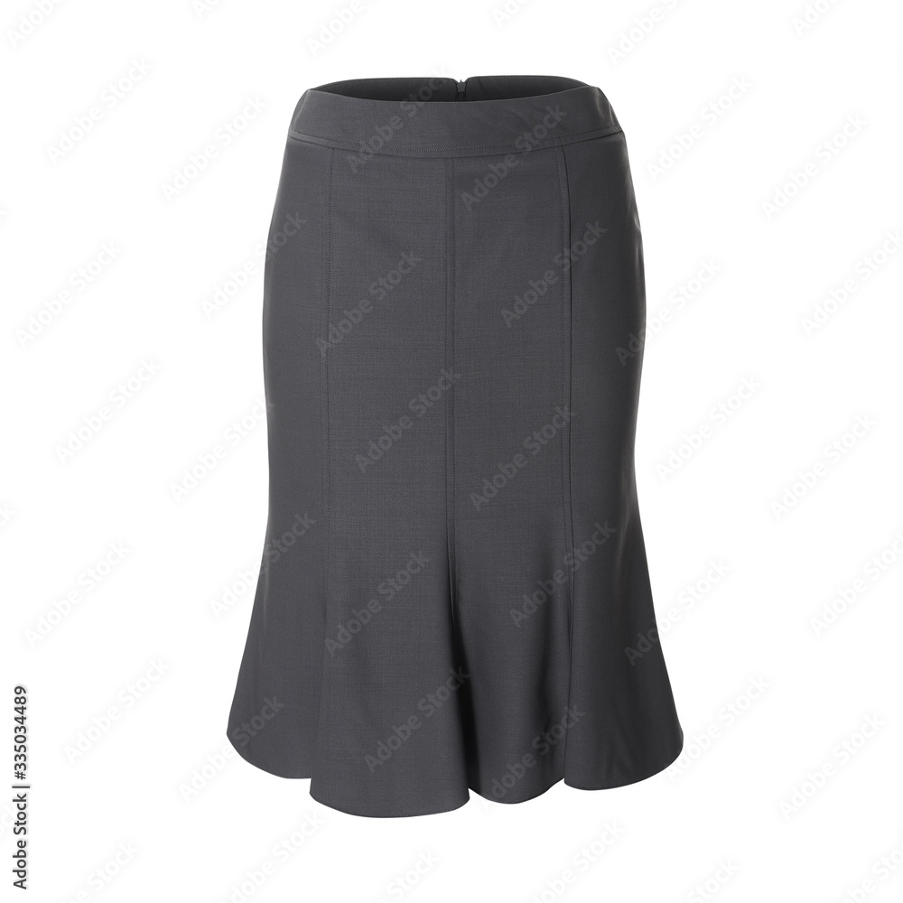 Wall Mural Women's gray skirt isolated on white background