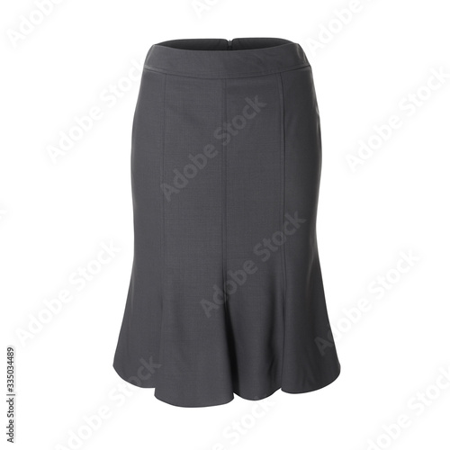 Photography Women's gray skirt isolated on white background