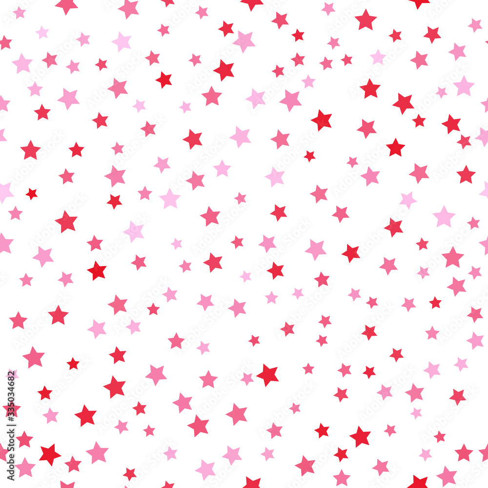 Abstract geometric seamless pattern with red halftone stars on white background. Template design for web page, textures, card, poster, fabric, textile. Abstract geometric seamless pattern with red halftone stars on white background. Template design for web page, textures, card, poster, fabric, textile.