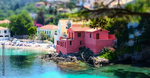 Colorful Asos village at Kefalonia island. Greece