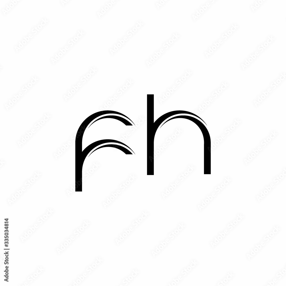Fototapeta premium FH Logo monogram with slice rounded modern design template