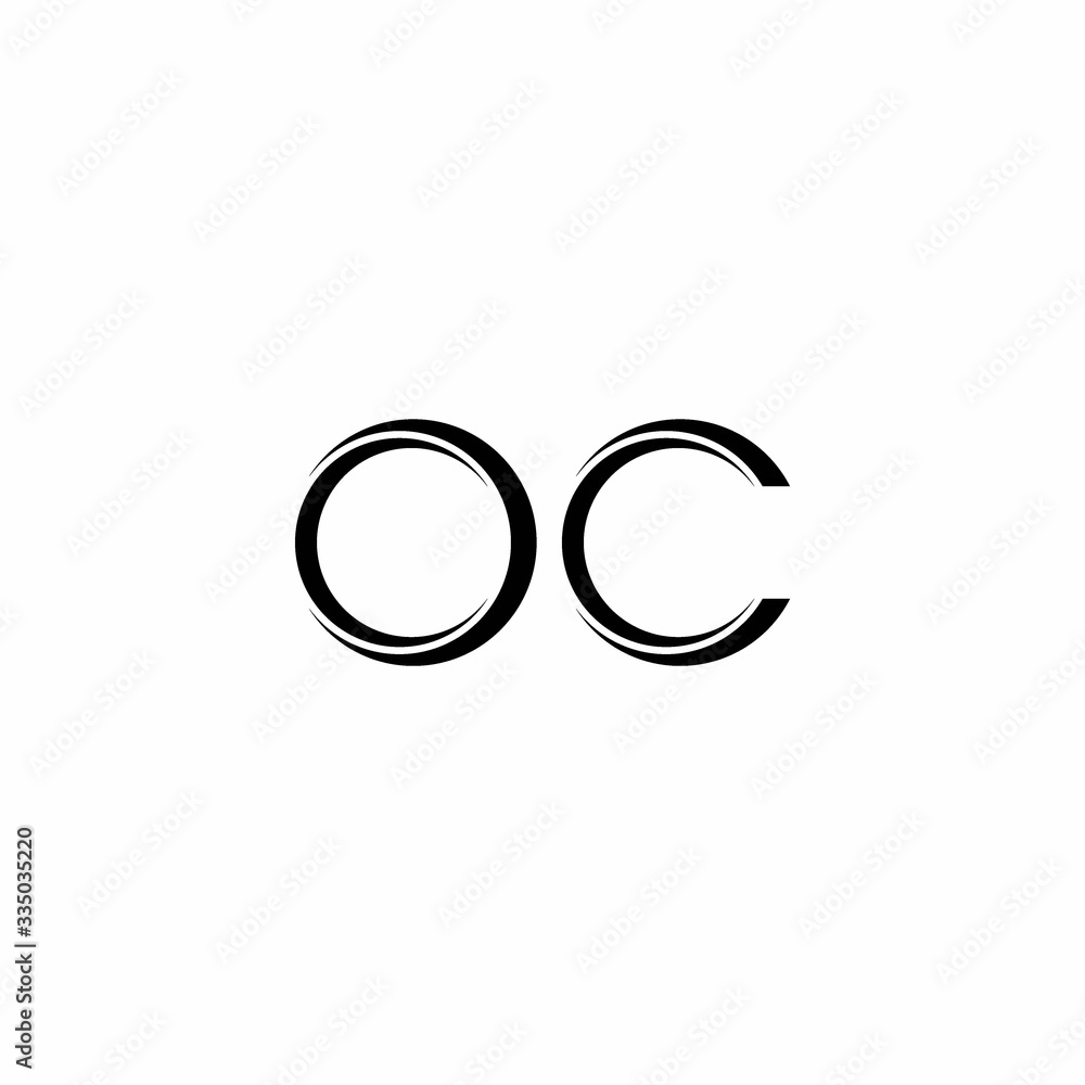 OC Logo monogram with slice rounded modern design template OC Logo monogram with slice rounded modern design template