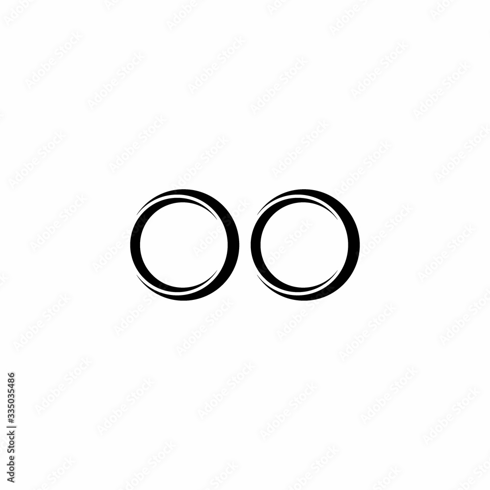 OO Logo monogram with slice rounded modern design template OO Logo monogram with slice rounded modern design template