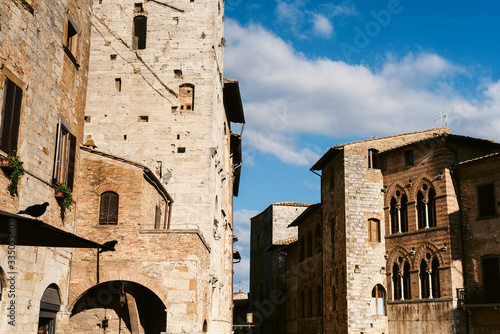 Streets of small city Montepulciano in Tuscany, Italy