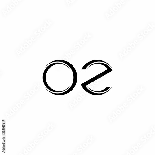 OZ Logo monogram with slice rounded modern design template