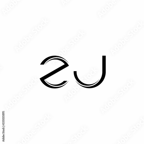 ZJ Logo monogram with slice rounded modern design template