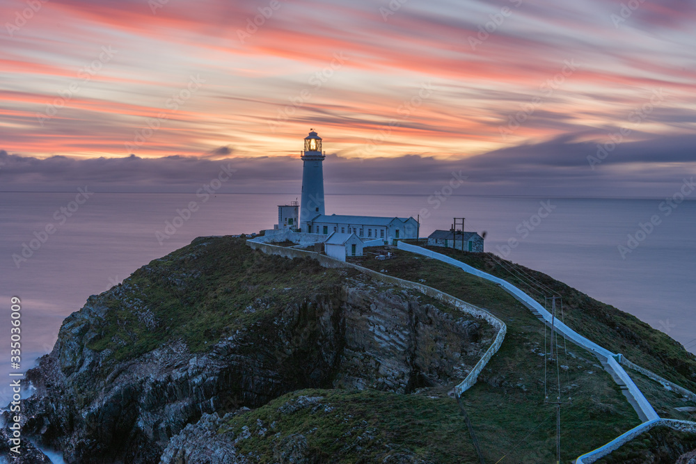 South stack Lighthouse at Sunset