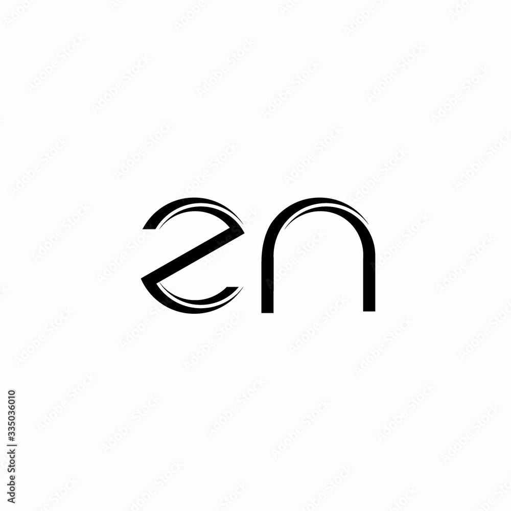ZN Logo monogram with slice rounded modern design template ZN Logo monogram with slice rounded modern design template