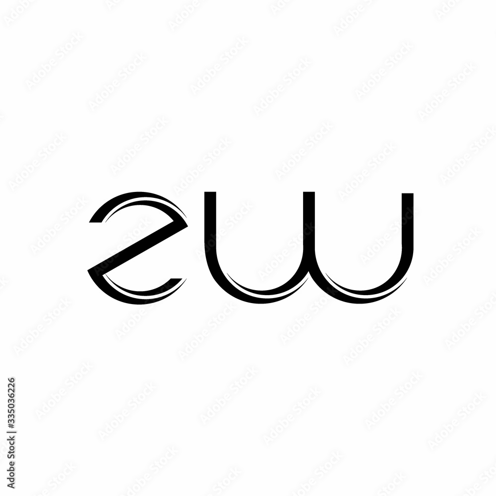 ZW Logo monogram with slice rounded modern design template ZW Logo monogram with slice rounded modern design template