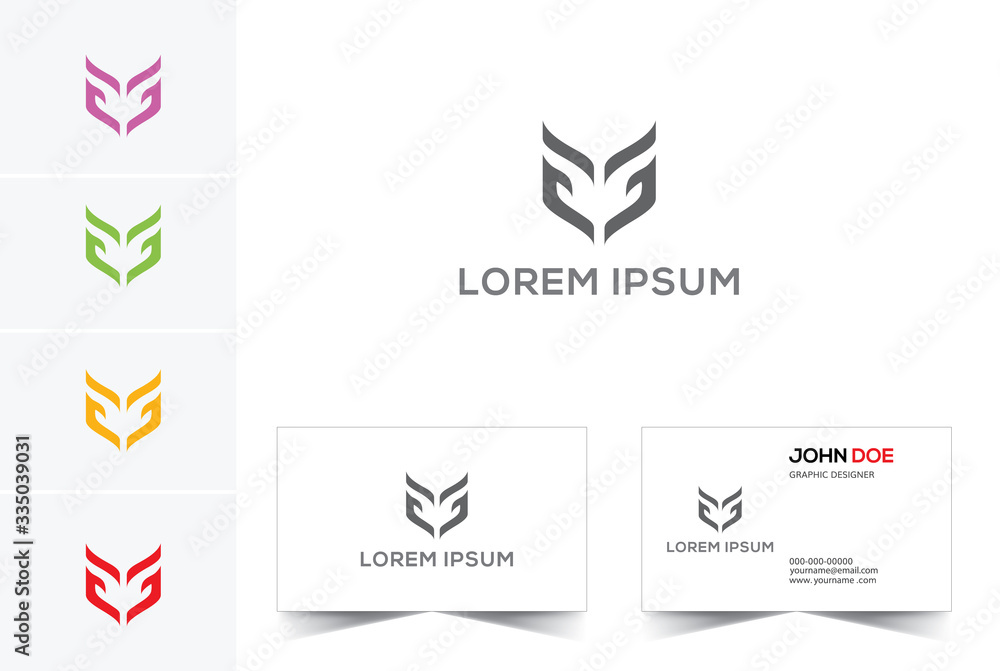 Letters E E, E&E logo icon with business card vector template. Letters E E, E&E logo icon with business card vector template.