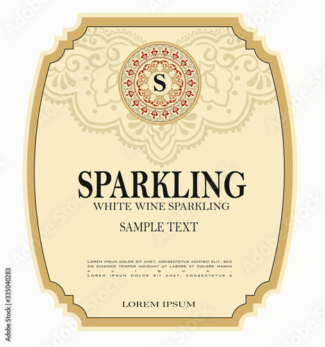 WINE LABEL ORNAMENTAL DESIGN GRAPHIC AMARONE AND PROSECCO 