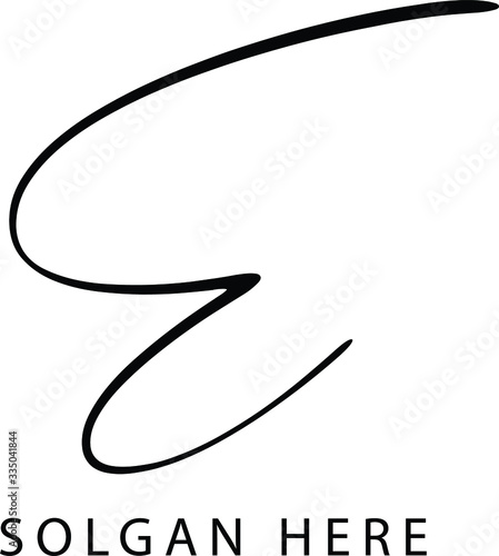 letter E logo vector signature design