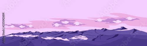 Mountain Cloud silhouette panorama