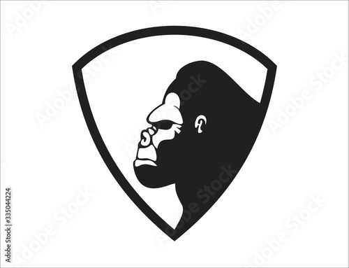 creative and strong gorilla logo vector isolated on white background
