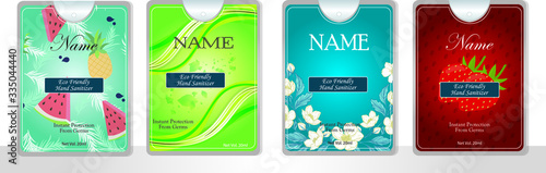 pocket hand sanitizer with label design. vector illustration 