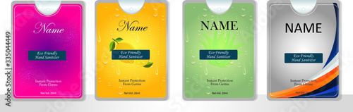 pocket hand sanitizer with label design. vector illustration 