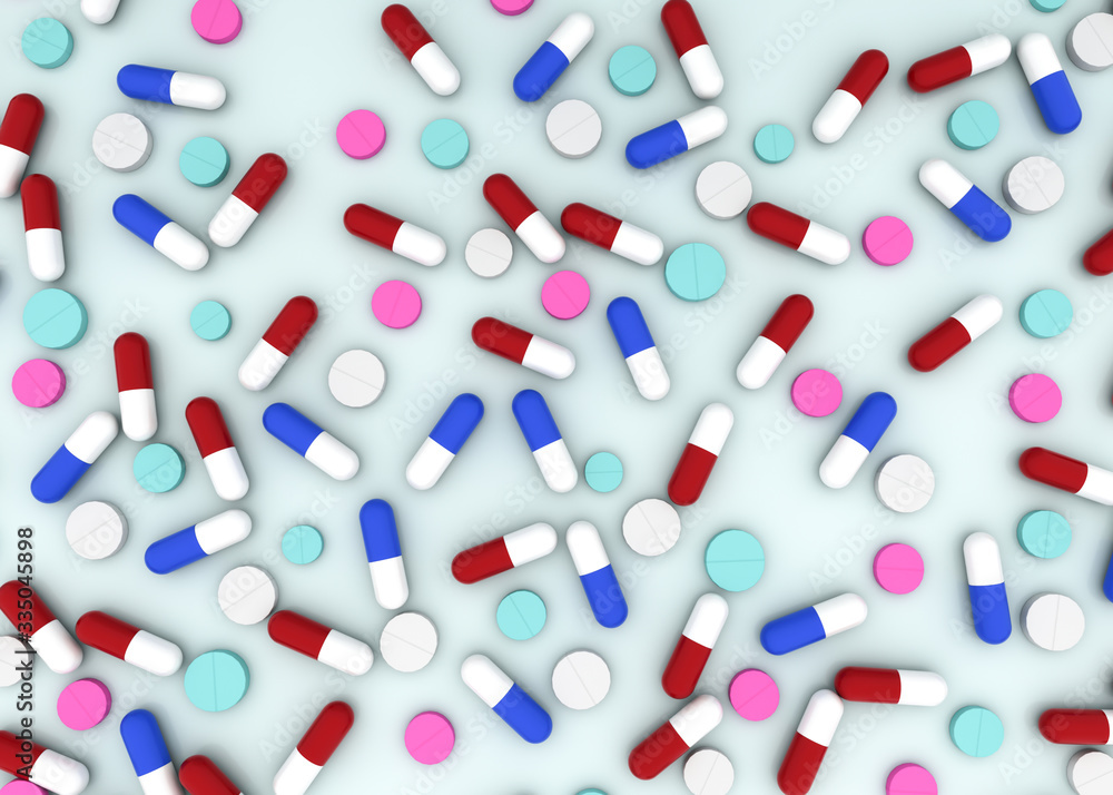 Capsules and tablet 3D illustration Capsules and tablet 3D illustration