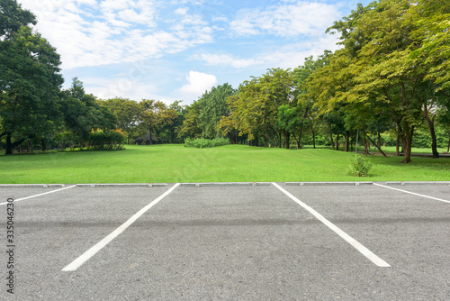 Parking lot in public park