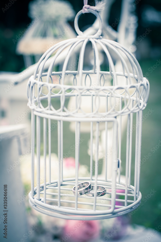 vintage cage as decoration element
