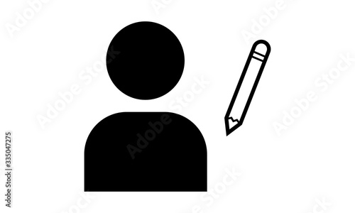 Edit, change, client profile, customer, modify, person, user account,text, pen, write, pencil, paper, draw, editing, copy, service free vector icon