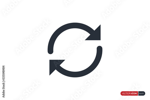 Circular Arrow Recycle Icon isolated on White Background. Flat Line Vector Icon Design Template Element.