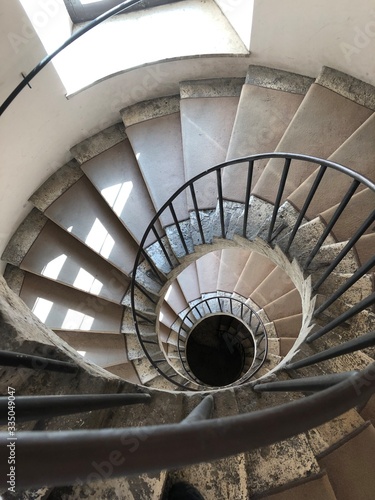 spiral staircase in old building