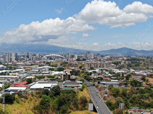 Aerial View of San Jose and Escazu in Costa Rica
