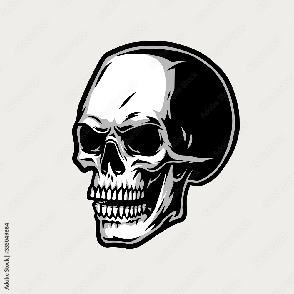 Human skull vintage concept