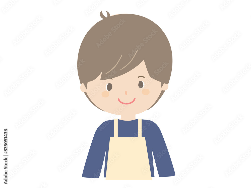 Young man wearing apron