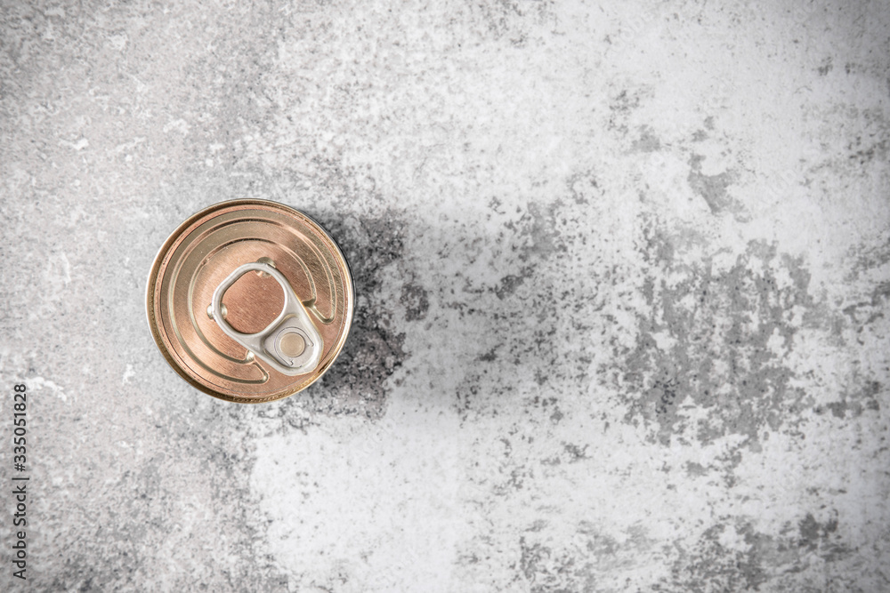 Tin can. Conserved junk food without label Tin can. Conserved junk food without label