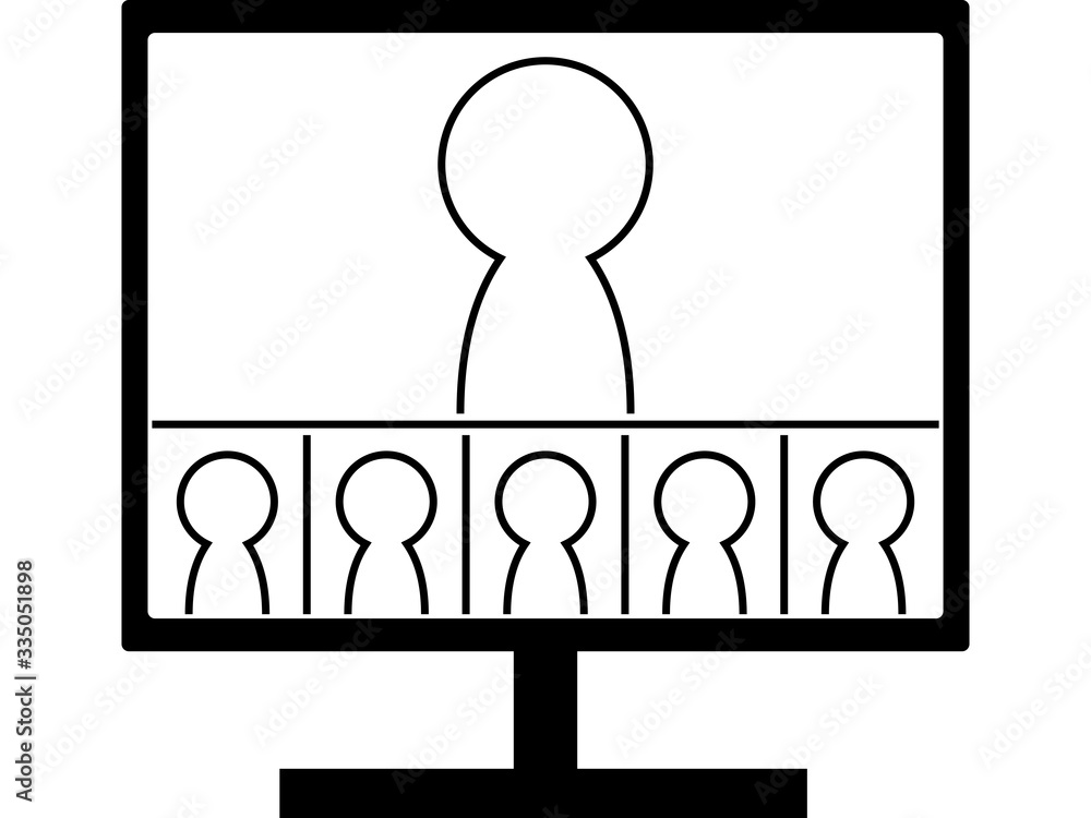 シンプルなシルエット6人のweb会議 線画 Stock Vector Adobe Stock シンプルなシルエット6人のweb会議 線画 Stock Vector Adobe Stock