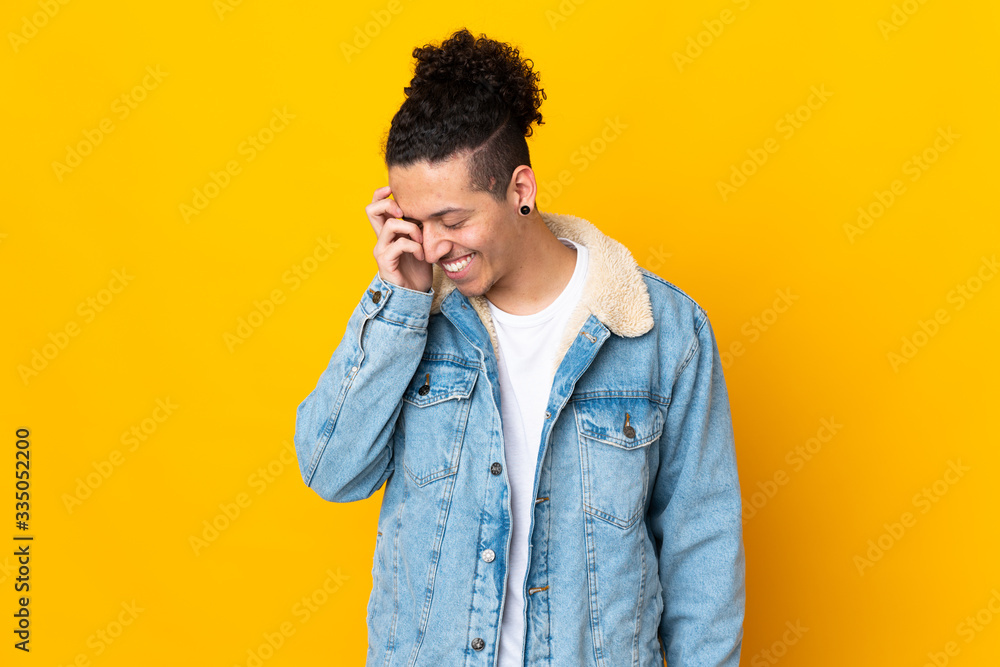 Caucasian man over isolated background laughing Caucasian man over isolated background laughing