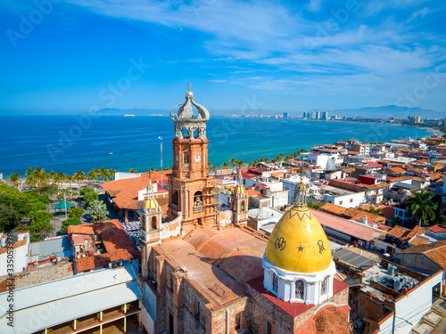 Aerial view of a sunny day at Puerto Vallarta