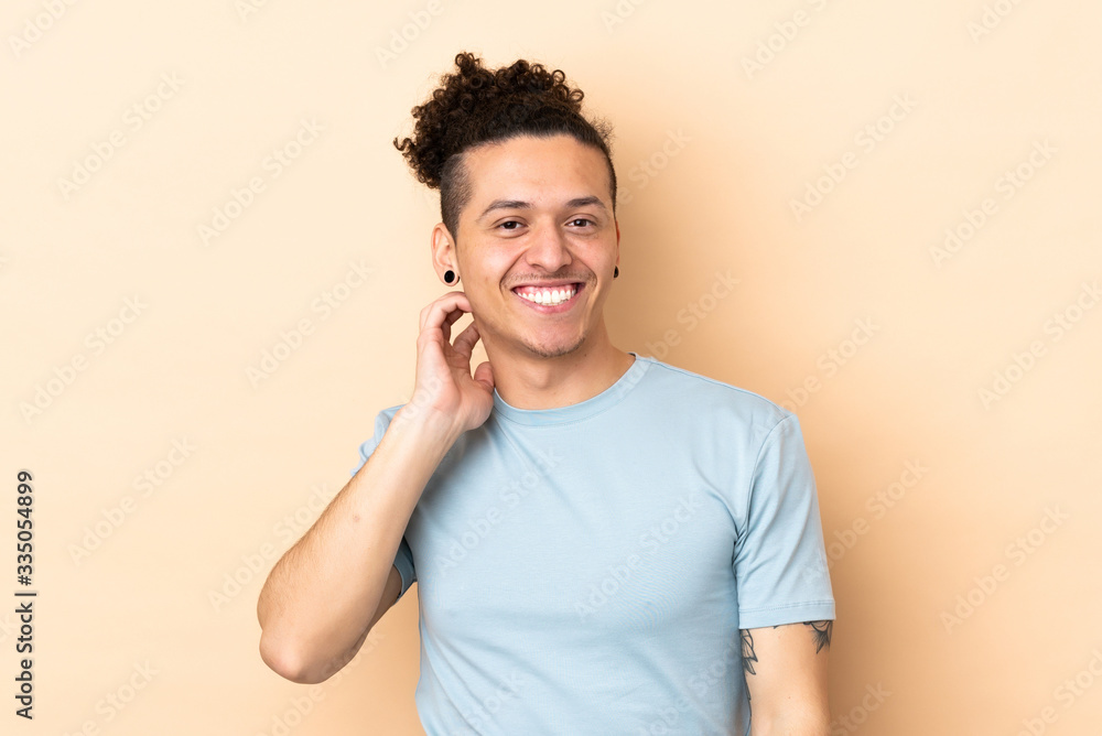 Caucasian man over isolated background laughing Caucasian man over isolated background laughing