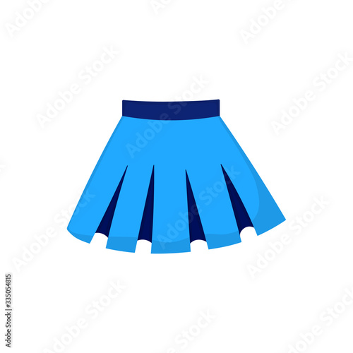 Skirt template icon on a white background. Vector flat design illustration of colorful women clothes. Fashionable summer skirt. Casual style.