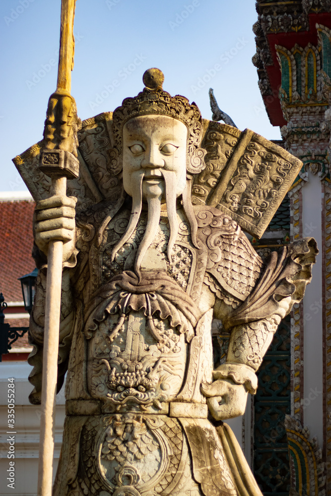 A beautiful view of Wat Pho buddhist temple in Bangkok, Thailand.