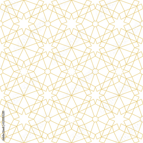 Golden seamless pattern, design element in Eastern style. Geometric ornament.