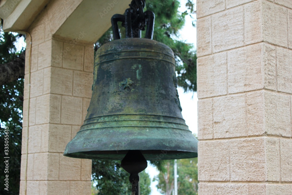 The bell tower of an old Greek orthodox church in Athens, Greece	