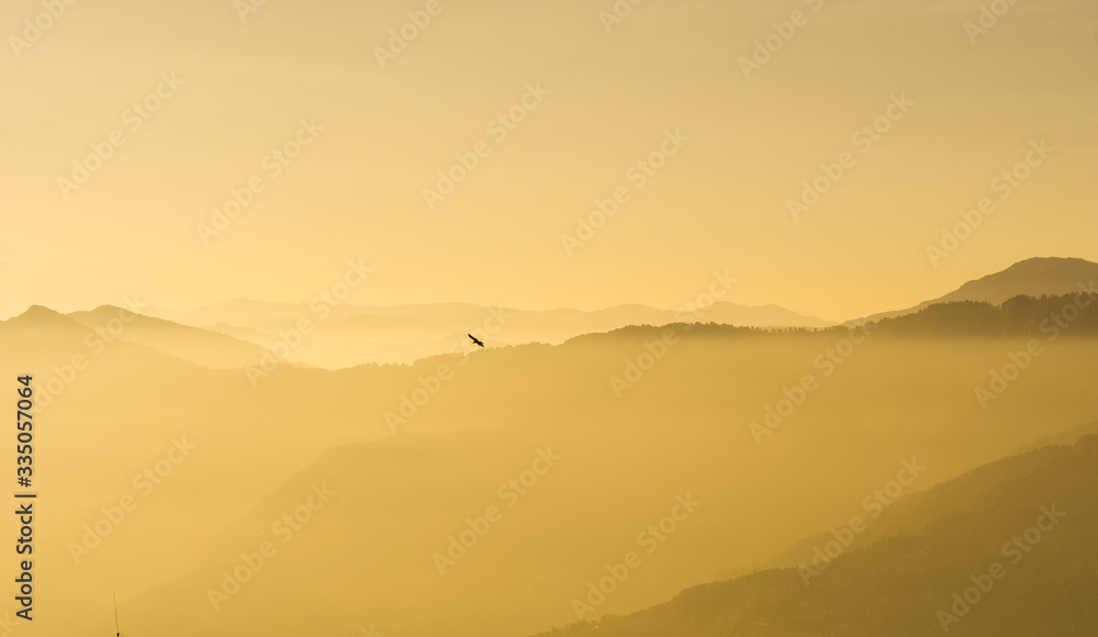 Obraz premium Himalayan view from the gangtok sikkim india