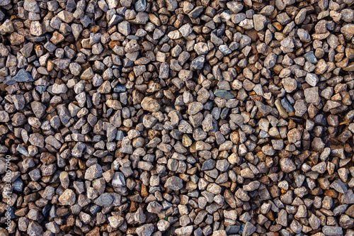 Texture of small crushed stone close up