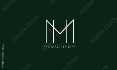 MH HM abstract vector logo monogram template