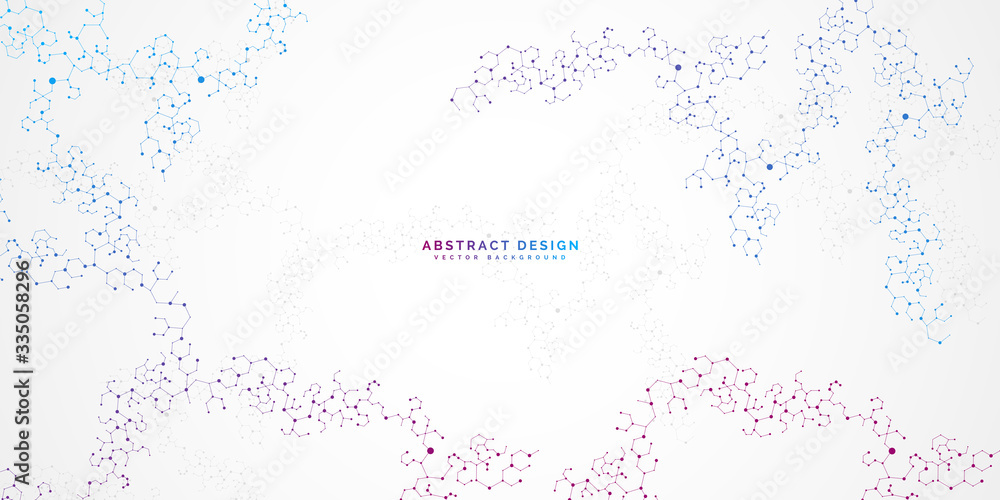 Abstract polygonal background with connecting dots and lines.Molecular structure with particles. Vector technology background.Global network connection. Abstract polygonal background with connecting dots and lines.Molecular structure with particles. Vector technology background.Global network connection.