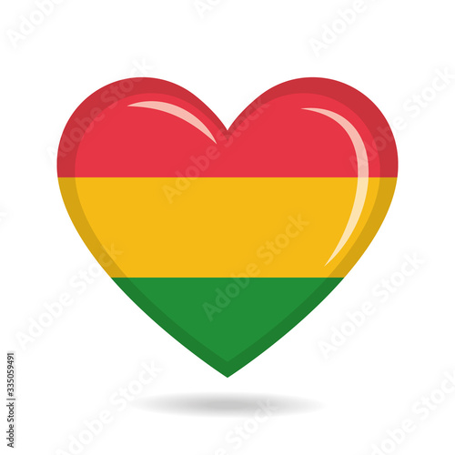 Free Download Bolivia national flag in heart shape vector illustration - GFXLoad